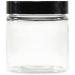 3 Pack 250ml Transparent Plastic Cosmetic Containers with Black Lid - Refillable Empty Cream Bottles & Lotion Storage for Ointments - Buy Online on SooperMarket.com