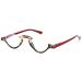 Koosufa fashion anti blue light semicircular reading glasses women men men feather hinge fledding floral filter anti -fatigue glasses reading aid visual aid with strength 1.0 1.5 2.0 2.5 3.5 1x red glasses legs 3.0 x