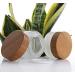 50g 50ml Frosted Glass Cream Jar Cosmetic Container with Inner Liners and Natural Bamboo lids Refillable Straight Sided Glass Cosmetic Jars Travel Toiletries Bottle Sample Jars for Lotion Cream - Buy Online on SooperMarket.com