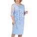 Womens Plus Size Sheath Dress with Floral Lace Top - Knee Length Work Casual Party Cocktail Dresses (XXXL, Blue-1)