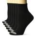 Hanes Womens Cool Comfort Toe Support Ankle Socks, 6-pair Pack Shoe Size: 8-12 Black/White Vent