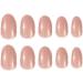 Justotry 24 Pcs Glitter Oval Short False Nails Blush Pink French Press on Nails | Nail Art Set with Nail Glue | Almond Medium Stick on Nails for Women - Buy Online on SooperMarket.com