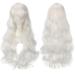 YEESHEDO 32" 80 cm Long Wavy Curly Hair Cosplay Wigs with Bangs for Women Girls Heat Resistant Synthetic Wig for Party Costume Anime Halloween (White)