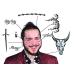 Post Malone Face Temporary Tattoos Set for Halloween Costume - Skin Safe 1 Sheet - Buy Online on SooperMarket.com