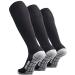 CWVLC Soccer Socks (1/3/5 pairs) Team Sport Knee High Socks for Adult Youth Kids 3-pair Black Medium