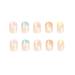 RikView French Tip Short Fake Nails with Flowers Design - Colorful Square Acrylic Press On Nails - Buy Online on SooperMarket.com