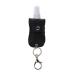TEBI Portable 50ml Spray Bottle Empty Leak Proof Plastic Refillable Spray Bottle with Leather Keychain Holder Black