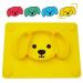 Qshare Toddler Plate  Portable Baby Plates for Toddlers and Kids  BPA-Free Strong Suction Plates for Toddlers  Dishwasher & Microwave Safe Silicone Placemat 11x8x1 inch (3Puppy-Yellow)
