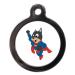 PS Pet Tags - Cat ID Tags - SuperCat Design - Zinc Alloy Metal - Small (24mm) Personalised On Reverse - Cat Name Address Identity Tag - Made in UK