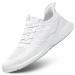 Mens Running Shoes Slip-on Walking Tennis Sneakers Lightweight Breathable Casual Soft Sole Mesh Workout Sports Shoes 13 White