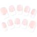 24Pcs Nude French Tip Press on Nails - Coffin False Nails for Women and Girls | Z - Buy Online on SooperMarket.com