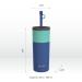 Asobu Sippy Double Wall Stainless Steel Tumbler 20oz with Silicone Straw - Pastel Blue - Buy Online on SooperMarket.com