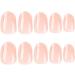 Justotry 24 Pcs Nude Oval Short Glitter French Press on Nails - Purple Almond Medium Stick on Nails with Nail Glue for Women - Nail Art Fake Nails - Buy Online on SooperMarket.com