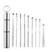 10 Pieces Ear Pick Cleansing Tool Set Ear Curette Earwax Removal Kit with a Small Cleaning Brush and Storage Box