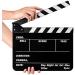 Sedremm Dry Erase Director's Film Movie Clapperboard Slate for Film TV MovieCut Action Scene (10x12in/24.5x30cm) White Clapboard and Colorful Stick