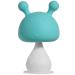 Baby Teething Toy Silicone Mushroom Teether Toy Cute Newborn Infant Sensory Chew Toy Soft Mini Hand Teether Babies Gums Grasping Sucking Toy with Ring for Babies 0-24 Months (Cyan)