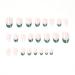 24Pc Short Glossy Almond Design Press on Nails - French Green False Nails Kit with Glue - Oval Green White Nail Tips - Buy Online on SooperMarket.com