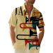 HDDK Men's Casual Button Down Short Sleeve Shirts Summer Beach Regular-Fit Vintage Jazz Music Print Hawaiian Tops Shirt Rainbow Large