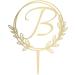 Vinisong Personalized Initial Letter B Golden Cake Topper - Rustic Wedding & Birthday Decoration - Buy Online on SooperMarket.com