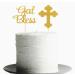 WRITWAA 24Pcs Easter Birthday Cupcake Toppers Glitter Birthday Cupcake Food Picks Cake Picks Kids Birthday Party Cupcake Decorations Supplies Golden