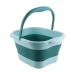Yusseqdd collapsible foot bath basin multifunctional and with great capacity at home or in the salon foldable bucket made of TPE light blue