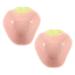 KICHOUSE 2pcs Hamster Food Plate Hamster Cage Accessories Bunny Food Hawaiian Food Hamster Bath Bowl Ceramic Rat Bowl Pet Bowl Small Cat Bowl Hamster Supplies Food Bowl for Cats Ceramics medium Pink