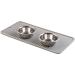 mDesign Small Square Pet Food and Water Bowl Mat - Waterproof Non-Slip Silicone Placemat for Dogs and Cats - Durable and Food Safe - Gray Linelle Collection - Buy Online on SooperMarket.com