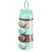 Vicloon Baby Milk Powder Dispenser Portable 4 Layers 270ml per Layer Twist-Lock compartments Kids Baby Storage Container Stackable Pots Milk Powder Dispenser & Snack Storage Container Green/Grey