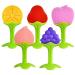 TEKSTAR Baby Teething Toys Silicone Fruit Shape Teethers  Freezer Safe BPA Free  Soothe Babies Gums Set for Infant and Toddler