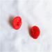 Flexible Silicone Ear Sample - Artificial Simulation Ear Red Ear Silicone Ear Model for Acupuncture Studs Earrings Earphones Helmet Display