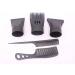 Black Hair Dryer Accessories Kit - 5Pcs Set for Blow Drying with Nozzle, Diffuser, and Replacement Hair Comb - Fits Diameter 4.0cm-4.8cm - Buy Online on SooperMarket.com