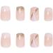 Square White French Press on Nails - 24 Piece Short False Nails with Gold Glitter | Nail Glue Included - Squoval Fake Nails for Women - Buy Online on SooperMarket.com