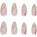 Rainbow Glitter Almond Short False Nails Set | 24 pcs French Press On | Multi Colour Fake Nails with Nail Glue | Pastel Oval Medium Stick On Nails for Women - Buy Online on SooperMarket.com