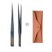 Tweezer LUCANUS Pointed ingrownTweezers 1ea with Leather Case- Ultra Precision Needle Nose Tip Best Tweezers for Eyebrows and Ingrown Hair Amazing Hand-Sharpen Tip