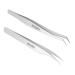 Feita Professional Stainless Steel Volume Eyelash Extension Tweezers - Angled & Curved Precision Tools for 3D-6D Lashes & Hair Removal (Set of 2) - Buy Online on SooperMarket.com
