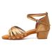 SWDZM Girls Latin Dance Shoes Satin Suede Sole Ballroom Salsa Tango Professional Performance Practice Dance Shoes,Model 202GB 13.5 Little Kid Beige-202