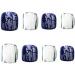 24pcs Fake Toenails with Glue Glitter False Toe Nail Tips For Women Full Cover Press On Toenails Art Pedicure Stick On Toenails for Women Fake Toe Nails for Big Toes Blue - Buy Online on SooperMarket.com
