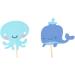 Vctitil 24pcs/Set Ocean Animal Cupcake Toppers Under The Sea Party Cake Flags Baby Shower Birthday Party Cake Decorations - Buy Online on SooperMarket.com