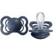 BIBS Pacifiers - Supreme Collection | BPA-Free Baby Pacifier | Made in Denmark | Set of 2 Steel Blue Color Premium Soothers | Size 0-6 Months