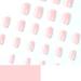 24 PCS White French Tip Press on Nails Pink False Nails | Glossy Square Fake Nails for Women | Full Cover Stick on Nails - A Style - Buy Online on SooperMarket.com