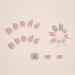 Medium French Glitter White Tip Press on Nails - 24Pcs | Glossy False Nails for Women - W325 - Buy Online on SooperMarket.com