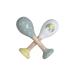 Kindsgut Wooden Rattles Set - 2 Musical Instruments for Babies | High-Quality Travel-Friendly Elephant & Triangle Design in Subtle Colors - Buy Online on SooperMarket.com