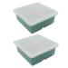 MAGICLULU 2pcs Silicone Ice Tray Mini Refrigerator Silicone Tray Cake Ice Making Mold Chocolate Candies Whisky 11.4X11.4CM Green