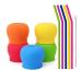 Tougs Silicone Sippy Straw Cup Lids for Toddlers Babies (Pack of 5) - 5 Drinking Straws Included - Reusable Spill-proof Durable - Stretches to Cover Tumblers Yeti Rambler Mason Jars Cups and Mugs Multicolor 5 Count ...