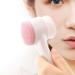 Gymqian Manual Facial Cleansing Brush - 2 in 1 Exfoliating Silicone Pad & Nylon Bristles for Cosmetic Removal - Pink, Non-Electric Dual Brush - Buy Online on SooperMarket.com