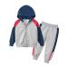 Mallimoda Boys Athletic 2 Pieces Sweatshirts Stripe Printed Cotton Clothing Set 4-5T Style 2 Pink