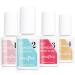 Jelly Nude Acrylic Dipping Powder System Essentials KitLiquid Glue Set Steps 1-4 Base Coat Activator Top Brush Saver Long Lasting and No Nail Lamp Needed for French Nails