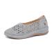 Kinrui Women Loafers Shoes Casual Outdoor Hollow Out Arch Support Flat Comfortable Closed Toe Slip On Shoes 8.5 Grey