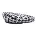 Qiabao Women's Luxury Houndstooth Pattern Beret Beanie Hat Black/White