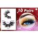 WiwoSEO Mink False Eyelashes - 10 Pairs Fluffy Dramatic Volume with 3D Cat Eye Effect - Buy Online on SooperMarket.com